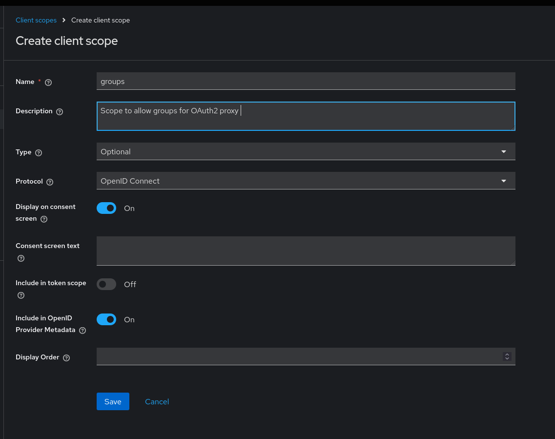 Creating the groups scope